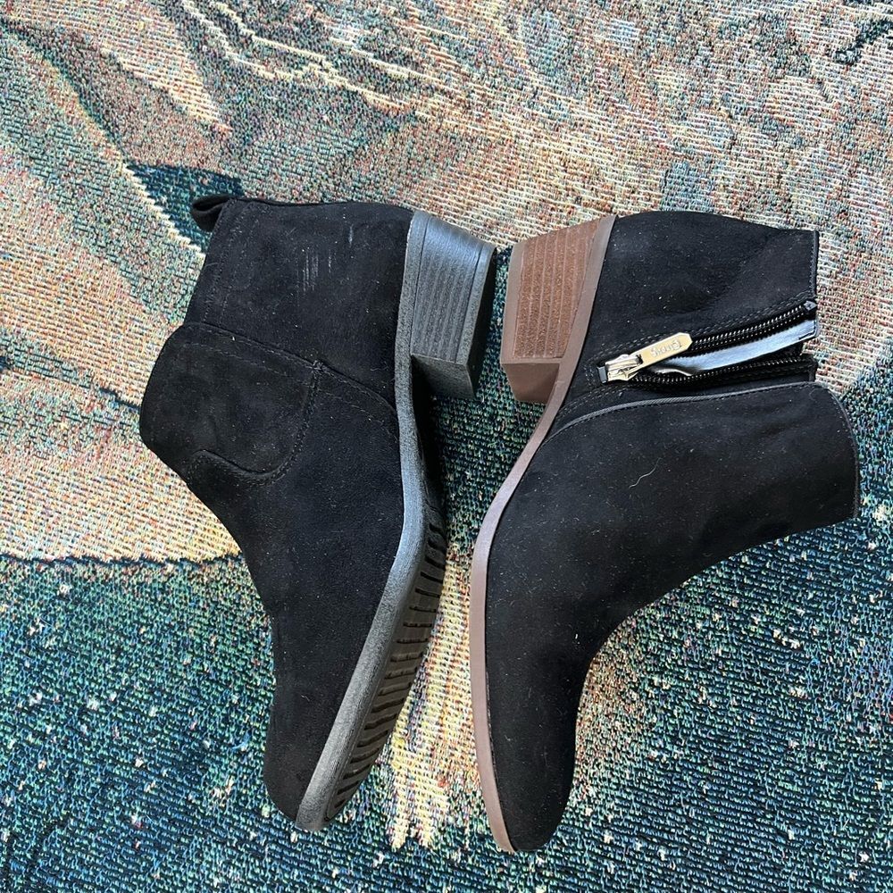 Circus by Sam Edelman Black Ankle Boots with Chunky Heel SZ 8 Zip Closure Casual